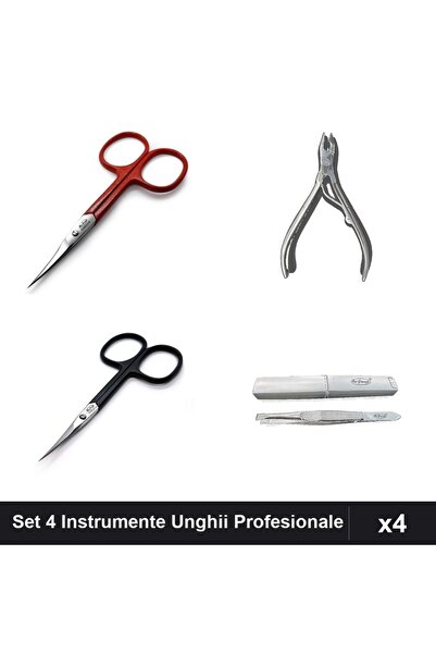 One Group Set 4 Instrumente Unghii Profesionale One Group, Forfecuță Clește P...