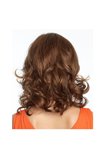 Other Medium brown curly hair wig, natural shoulder length wavy wig, suitable...