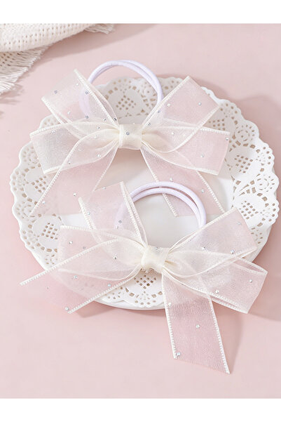 Take Two By Styli Pack of 2 - Cream Bow Hair Ties