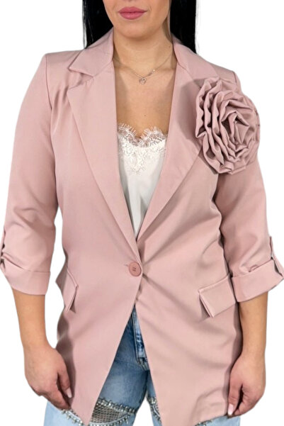 OEM Women's jacket with rose - Vicky - pale pink