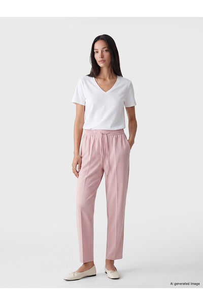 LC Waikiki Nevavm Women's Carrot Cut Pants with Elastic Waist and Difference ...