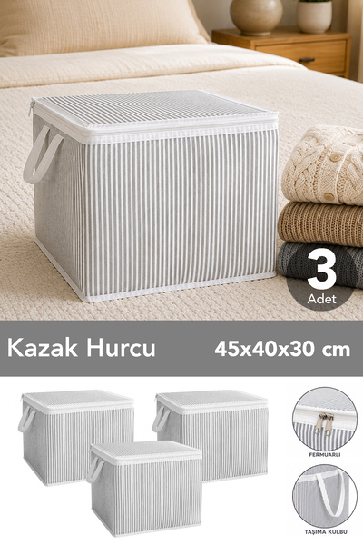 Meleni Home 3 komada prugaste mini torbe za pohranu - čarape, džemper, organi...