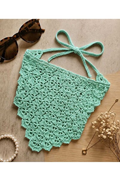 örgü Marsela Hand Knitted Bandana Colorful Summer Bandana