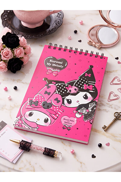 GiFi Kuromi & My Melody Lisanslı Stickerlı Bloknot Not Defteri