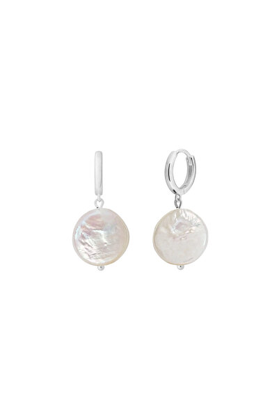 Lisa&Co. Cercei Aur Coin Keshi Pearls Aur alb / Perle de apa dulce / Alb