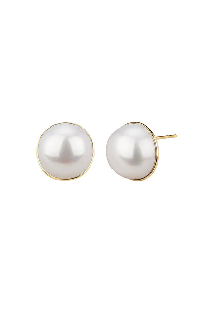 Lisa&Co. Cercei Aur White Pearl Dome