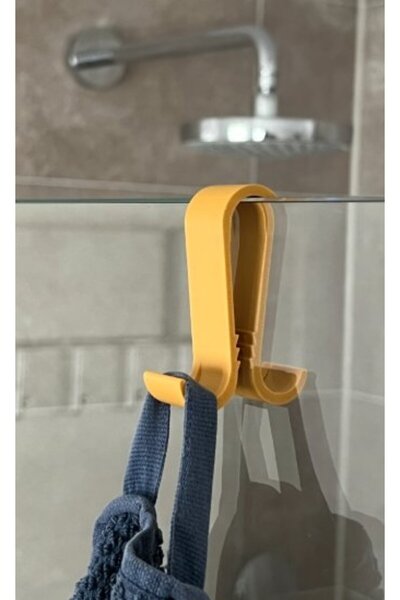 OtoBakımZamanı Duş Camı Havlu Askısı - Delme Gerektirmeyen Banyo Aparatı - 3D...