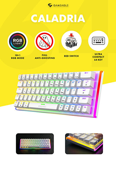 gameagle Caladria RGB Kablolu RGB + Rainbow TR Layout DoubleShot Full Anti-Gh...