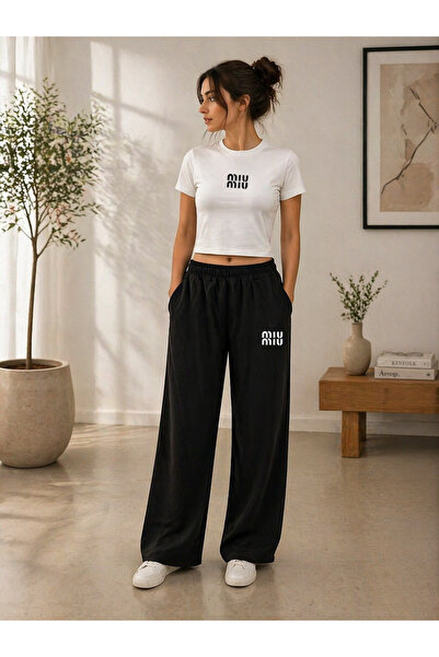 ZAVIXO Women's Crop Top Trouser Set %100 Cotton Comfortable and Stylish Look