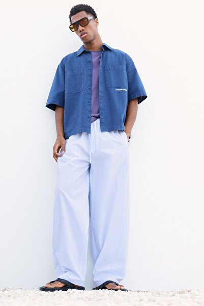 Pull & Bear Çizgili relaxed fit pijama pantolon
