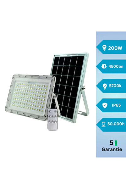 OEM Προβολέας LED με ηλιακό υβριδικό πάνελ + 230V 200W IP65, με τηλεχειριστήρ...