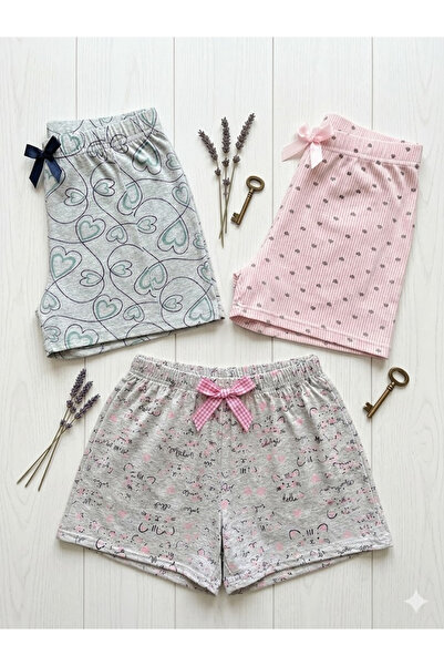 Serena Pantalon pijama scurți 3/set -multicolor