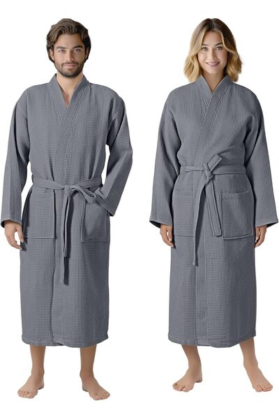 Homelevel Halat de baie tip kimono pentru femei și bărbați, S-6XL, 100% bumba...