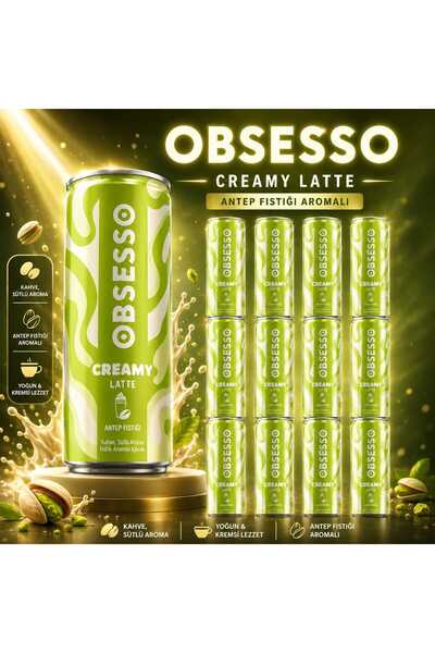 OBSESSO Creamy Antep Fıstığı Aromalı Soğuk Kahve 250 Ml X 12 Adet