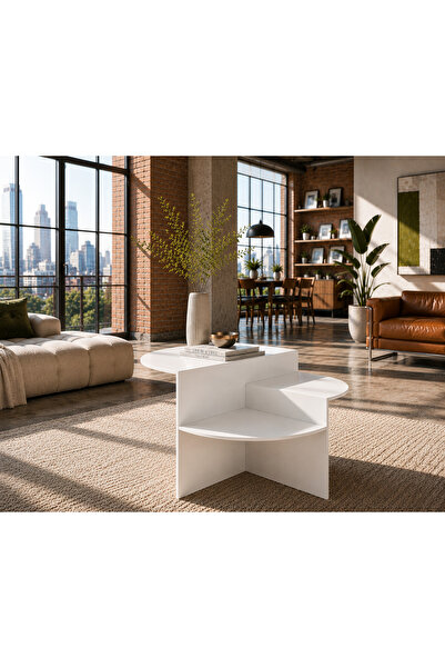 steelthesign LUXEFORM SERİSİ - MODERN ORTA SEHPA - BEYAZ