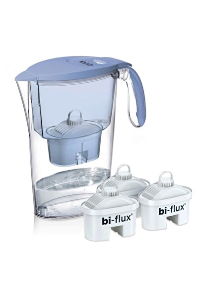 LAICA Clear Line Water Filter Jug Pack, 2.3 liters, Blue + 3 Bi-flux filters