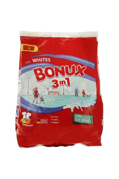 Vader Detergent Bonux Manual 400 g 3 în 1 Prospețime de gheață 8 spalari