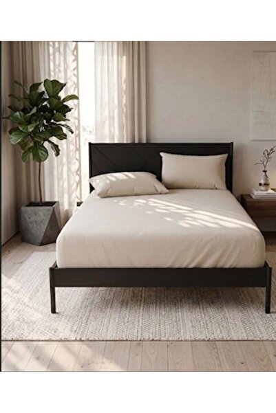 VİLERA HOME 100% Cotton Akfi̇l Fabric Elastic Double & King Size Bed Sheet Set