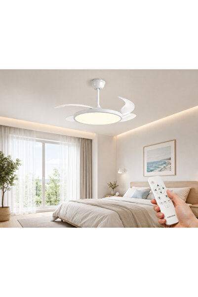 Helios 9310Kumandalı 3 Renk LED Aydınlatmalı Sessiz Çalışan Gizli Kanat Tavan...