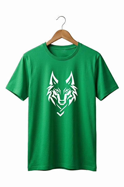 WİDİ Bozkurt Turkish Wolf Printed 100% Cotton Regular Fit Crew Neck Basic T-S...