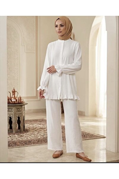 SHİROSA Top and Bottom Set with Ruffle Details