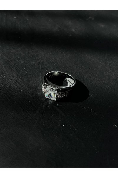 LUMİCOTAKI Steel Ring with Baguette Stones Gold Silver | Gift Boxed