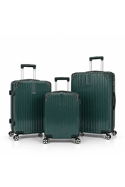 PP Hardshell Luggage Set with Stylish Aluminum Design - 3 Piece Super Protect...