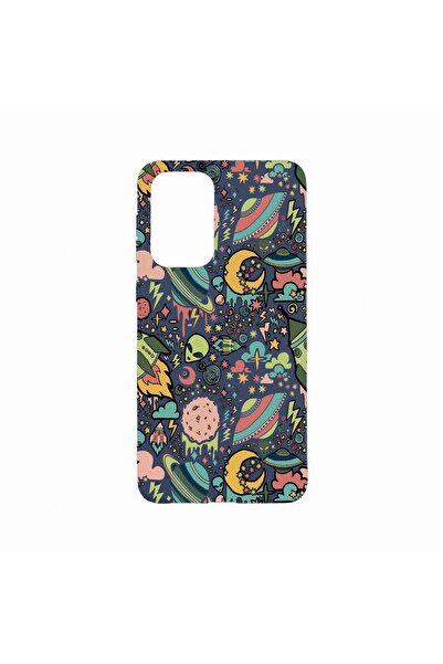 bestcase Силиконов калъф, съвместим с OPPO A77, Вселена, Планети, НЛО, Устойч...