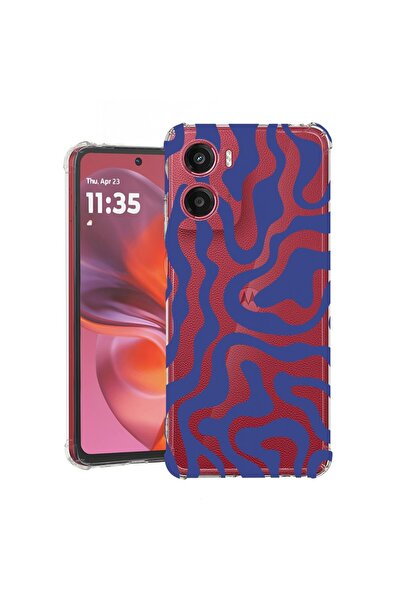 bestcase ¬Æ Husa compatibila Motorola Moto E15, Anti Shock 1.5MM, Blue Abstra...