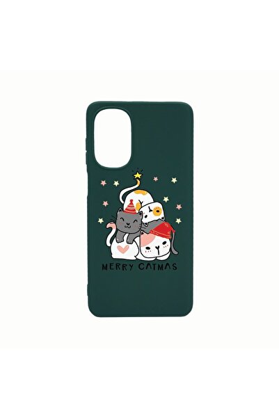 bestcase Husa Silicon, Compatibila Cu Motorola Moto E32s, Merry Catmas, Rezis...