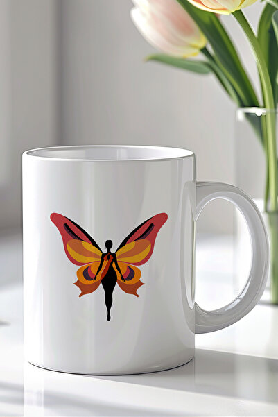 Mio Life Patterned 330ml Printed White Ceramic Mug