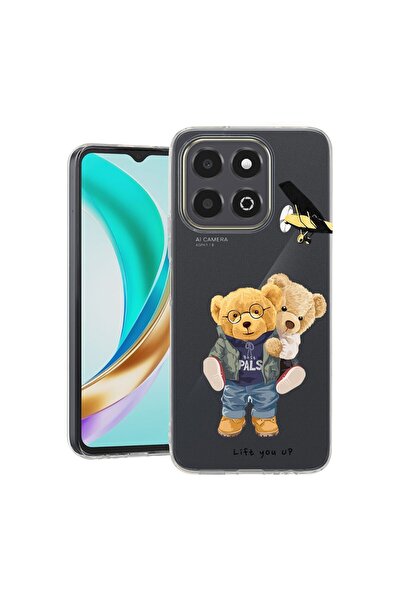 bestcase ¬Æ Husa Clear Slim Silicon Compatibila cu Honor X6c, Teddy Bear Lift...