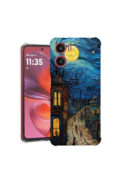 bestcase Θήκη για Motorola Moto G06 με σχέδιο Van Gogh City Life, Αντικραδασμ...