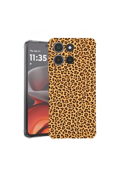 bestcase ¬Æ Husa pentru Motorola Moto G15, Anti Shock 1.5MM, Leopard pattern,...