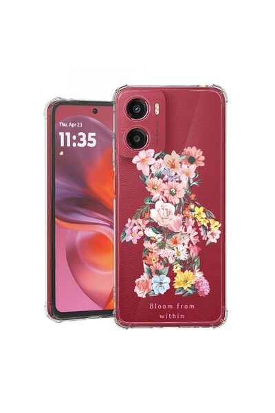 bestcase Калъф за Motorola Moto G06 с дизайн Мече, цвете, израстващо отвътре,...