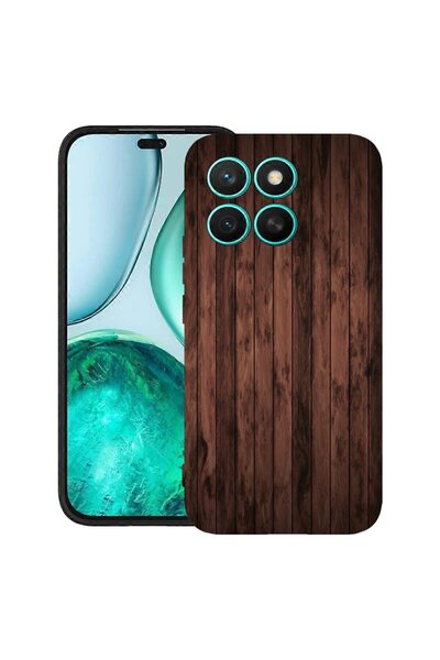 bestcase Ултра тънък TPU калъф, съвместим с Honor X6c, с дизайн от орехово дъ...