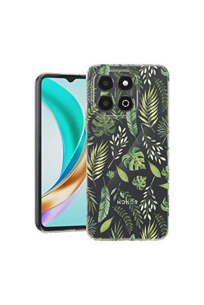 bestcase ¬Æ Husa Clear Slim Silicon Compatibila cu Honor X6c, Green leafs, 31...