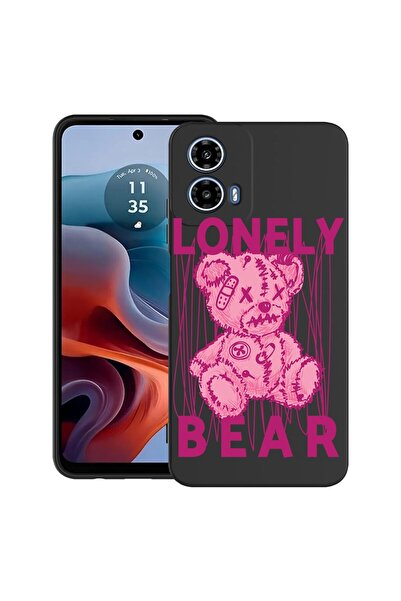 bestcase Калъф за Motorola Moto G45 с дизайн на самотно плюшено мече, TPU мат...