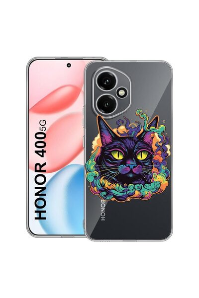 bestcase ¬Æ Husa Clear Silicon pentru Honor 400, Dream Colors - Black Cat, 20...