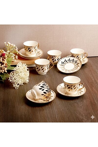 konak alışveriş Glory Porcelain 6-Piece Coffee Cup Set