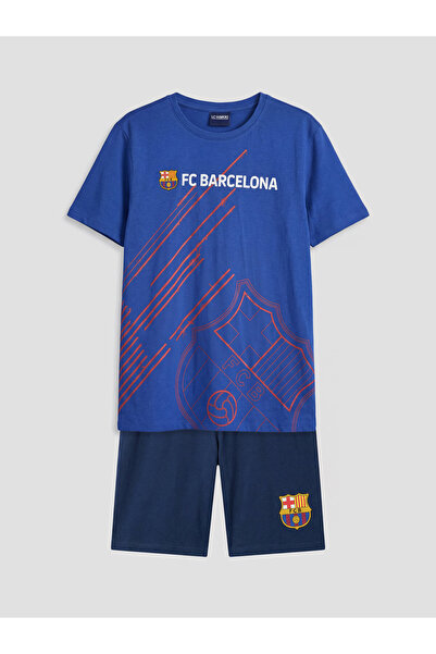 LC Waikiki Set de pijamale scurte imprimate pentru băieți FC Barcelona