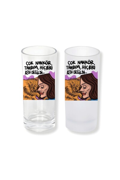Ghostbastır Raki Glass with Cat Design, with Ice or No Ice Option – 1 Stylish...