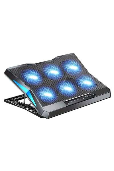 LOOPITYS 2-in-1 Laptop Cooling Stand with Adjustable Speeds, 6 Quiet Fans, He...