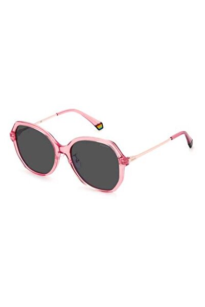 Polaroid نظارات شمسية نسائية PLD 6177/G/S باللون الوردي، مقاس 57 ملم