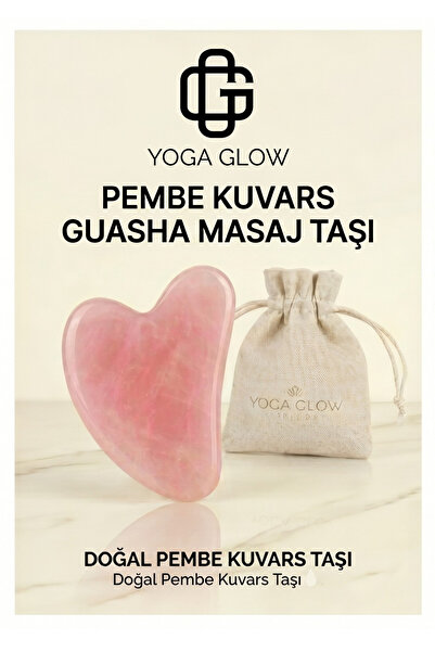 Yoga Glow Pembe Kuvars Gua Sha Yüz Masaj Taşı