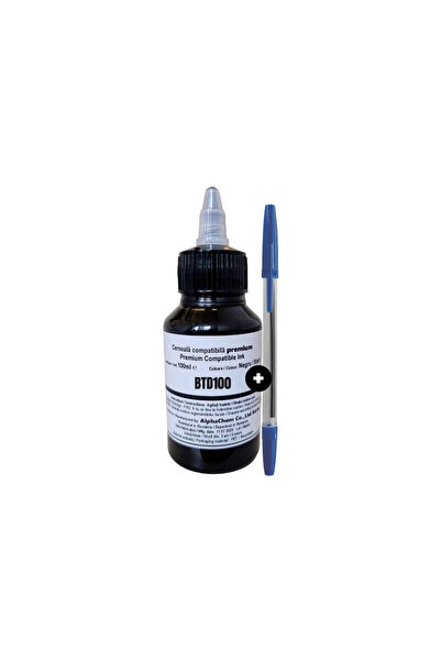 alphachem Set Flacon Cerneala Compatibil Brother BTD100 Negru 100ml cu Picura...