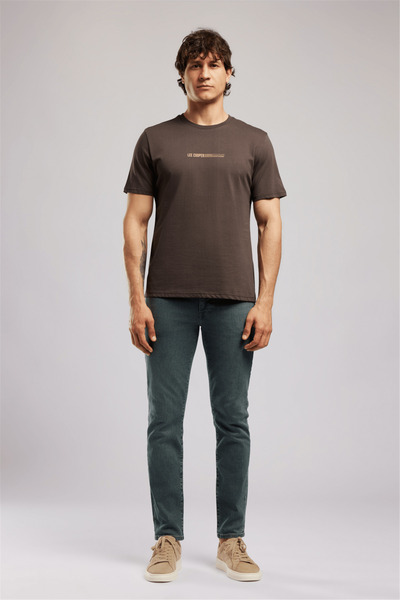 Lee Cooper ELVIS muška majica regularnog kroja, 100% pamuk, sa printom, smeđa