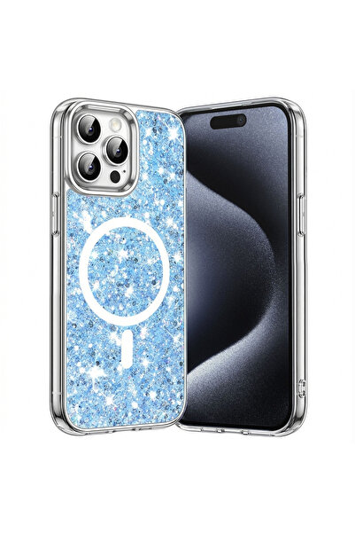 Techsuit Husa pentru iPhone 15 Pro, Sparkly Glitter MagSafe, protectie antiso...