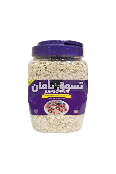 Jenan Jumbo Quick Cooking Rolled Oats Jar 1kg