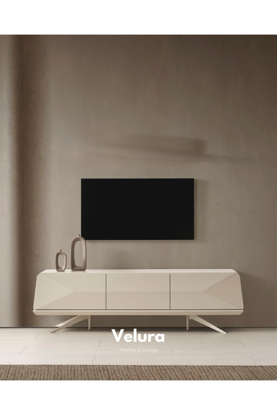 Velura Home & Living Vakko Tv Ünitesi - Krem (Sadece Alt Blok)